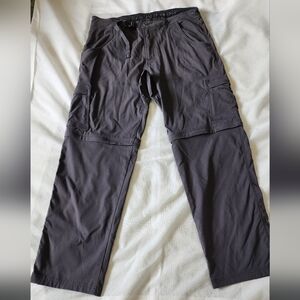 Prana Men's Gray Cargo Convertible Pants Size 36x32
